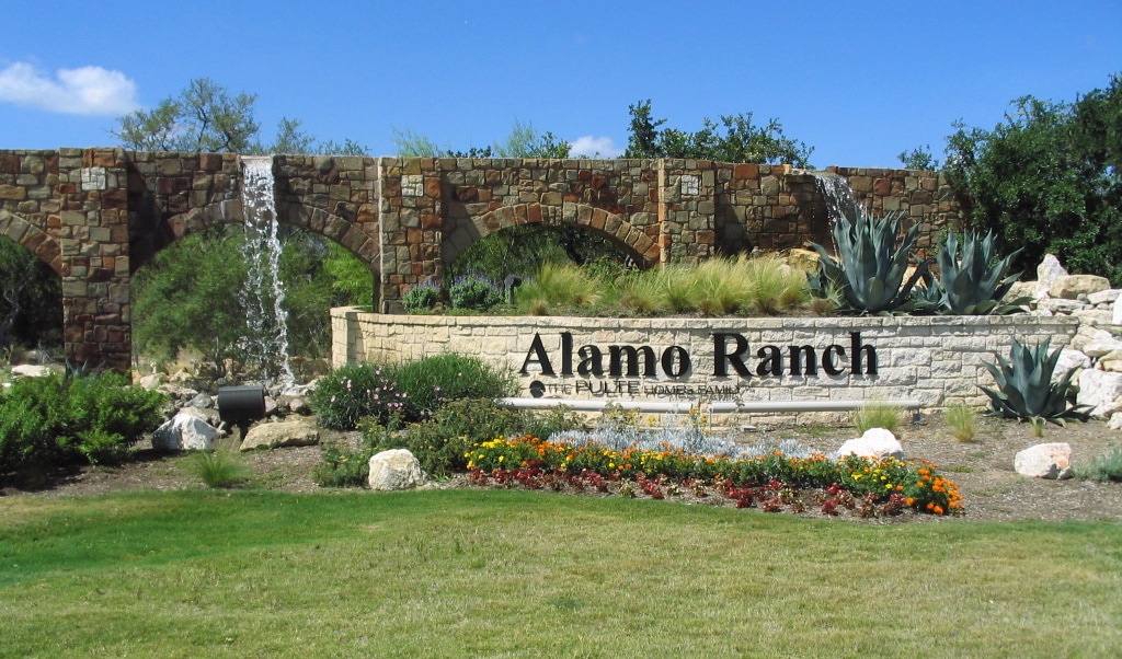 Beautiful Stone Sign in front of the Alamo Ranch Neighborhood in San Antonio, TX